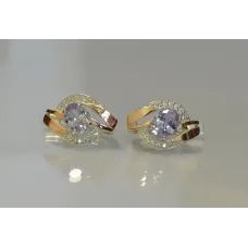 Серебряные серьги Sil 090s-13 Лаванда (Sil-983) Серебряные серьги Sil 090s-13 Лаванда (Sil-983)