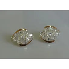 Серьги серебрянные Sil Myau с золотыми вставками 082s-3 Белый (Sil-688) Серьги серебрянные Sil Myau с золотыми вставками 082s-3 Белый (Sil-688)