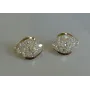 Серьги серебрянные Sil Myau с золотыми вставками 082s-3 Белый (Sil-688)