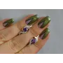 Серебряные серьги Sil с золотыми накладками 128s-4 Фиолет (Sil-1032)