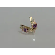 Серебряные серьги Sil с золотыми накладками 128s-4 Фиолет (Sil-1032) Серебряные серьги Sil с золотыми накладками 128s-4 Фиолет (Sil-1032)