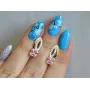 Серебряные серьги Sil с золотыми вставками 136s-2 Розовый (Sil-1236)