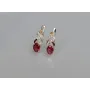 Серебряные серьги Sil с золотыми накладками 117s-10 Красный (Sil-768)