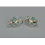 Серебряные серьги Sil с золотыми вставками 151s-11 Лаванда (Sil-1085)