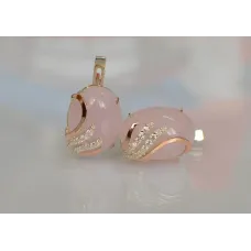 Серьги из серебра Sil с золотом 149s-3 Розовый (Sil-1102) Серьги из серебра Sil с золотом 149s-3 Розовый (Sil-1102)