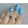 Серебряные серьги Sil с золотыми вставками 136s-10 Фиолет (Sil-1244)