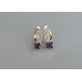 Серебряные серьги Sil с золотыми вставками 136s-10 Фиолет (Sil-1244)