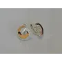 Серьги серебряные Sil 095s с золотом Прозрачный (Sil-987)