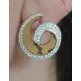 Серьги серебряные Sil 095s с золотом Прозрачный (Sil-987)