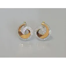 Сережки срібні Sil 095s із золотом Прозорий (Sil-987)