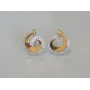 Серьги серебряные Sil 095s с золотом Прозрачный (Sil-987)