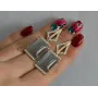 Серебряные серьги Sil с кабашонами 146s-9 Серый (Sil-1154)
