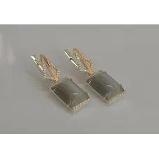 Серебряные серьги Sil с кабашонами 146s-9 Серый (Sil-1154) Серебряные серьги Sil с кабашонами 146s-9 Серый (Sil-1154)