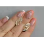 Серебряные серьги Sil с золотыми пластинами 116s-4 Шампань (Sil-1254)