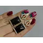 Серебряные серьги с кабашонами 146s-3 Черный (Sil-1148)
