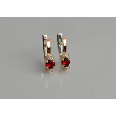 Серебряные серьги Sil с золотом 137s-9 Красный (Sil-1227)
