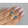 Серебряные серьги Sil с золотыми вставками 134s-8 Лаванда (Sil-1195)