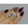 Серебряные серьги Sil с золотыми накладками 153s-2 Прозрачный (Sil-1046)
