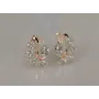 Серебряные серьги Sil с золотыми накладками 153s-2 Прозрачный (Sil-1046)