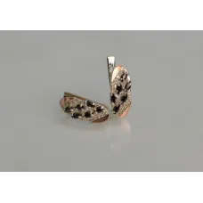 Серебряные серьги Sil с золотыми пластинами 116s-14 Черный (Sil-1264) Серебряные серьги Sil с золотыми пластинами 116s-14 Черный (Sil-1264)