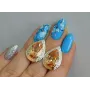 Серебряные серьги Sil с золотыми пластинами 038s2-5 Шампань (Sil-1209)