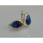 Серебряные серьги Sil с золотыми пластинами 038s2-2 Танзанит (Sil-1206)