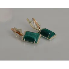 Серебряные серьги Sil с кабашонами 146s-1 Зеленый (Sil-1146) Серебряные серьги Sil с кабашонами 146s-1 Зеленый (Sil-1146)