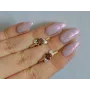 Серебряные серьги Sil с золотыми вставками 134s-6 Гранат (Sil-1193)