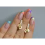 Серебряные серьги Sil с золотыми вставками 142s-6 Желтый (Sil-1133)