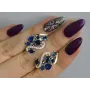 Серебряные серьги Sil с золотыми пластинами 152s-2 Танзанит (Sil-1061)
