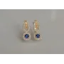 Серебряные серьги Sil с золотыми пластинами 135s-13 Танзанит (Sil-1184)