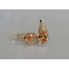 Серебряные серьги Sil с золотыми накладками 122s-10 Шампань (Sil-756) Серебряные серьги Sil с золотыми накладками 122s-10 Шампань (Sil-756)