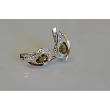 Серебряные серьги Sil с элементами золота 078s-4 Рах-топаз (Sil-920) Серебряные серьги Sil с элементами золота 078s-4 Рах-топаз (Sil-920)