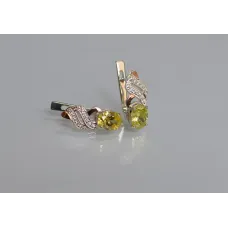 Серебряные серьги Sil с золотыми накладками 117s-3 Желтый (Sil-761)