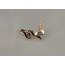 Серебряные серьги Sil с золотыми вставками 142s-11 Мистик (Sil-1138)