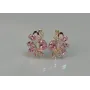 Серебряные серьги Sil с золотыми накладками 153s-10 Розовый (Sil-1054)