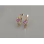 Серебряные серьги Sil с золотыми вставками 134s-9 Розовый (Sil-1196)