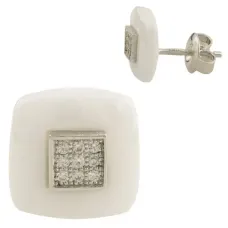 Серебряные серьги SilverBreeze с керамикой (1154717)