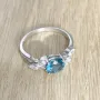 Серебряное кольцо Silver Breeze с натуральным топазом Лондон Блю 18 размер (1957233-18)