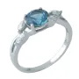 Серебряное кольцо Silver Breeze с натуральным топазом Лондон Блю 18 размер (1957233-18)