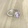 Серебряное кольцо Silver Breeze с натуральным аметистом 18 размер (1996317-18)