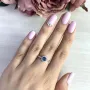 Серебряное кольцо SilverBreeze с натуральным топазом Лондон Блю (1505700) 17 размер