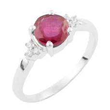 Срібна каблучка SilverBreeze з натуральним рубіном 1.81ct 17 розмір (1634517)
