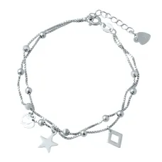 Срібний браслет SilverBreeze без каміння 17-20 розмір (1935842)