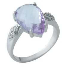 Срібна каблучка SilverBreeze з натуральним аметистом 4.718ct (1966013) 18.5 розмір
