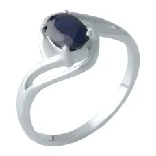 Серебряное кольцо SilverBreeze с натуральным сапфиром (2000495) 18 размер