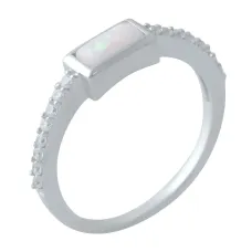 Срібна каблучка SilverBreeze з опалом 0.16ct (2018445) 17.5 розмір