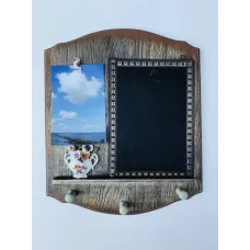 Ключница настенная с доской для заметок и зажимом под фото Holder Коричневый (Kaj123628)