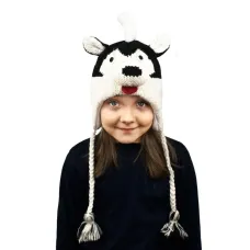 Шапка з вушками дитяча Animals Husky Kathmandu Оно size Чорно-білий (23043)