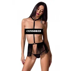 Комплект білизни Passion INDRA SET WITH OPEN BRA Exclusive L/XL Чорний (PS26201)